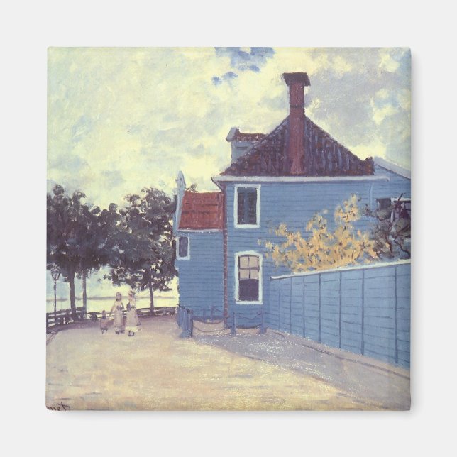 Blue House in Zaandam von Claude Monet Magnet (Vorne)