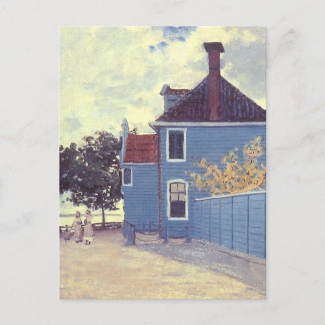 Blue House in Zaandam von Claude Monet Postkarte (Vorderseite)
