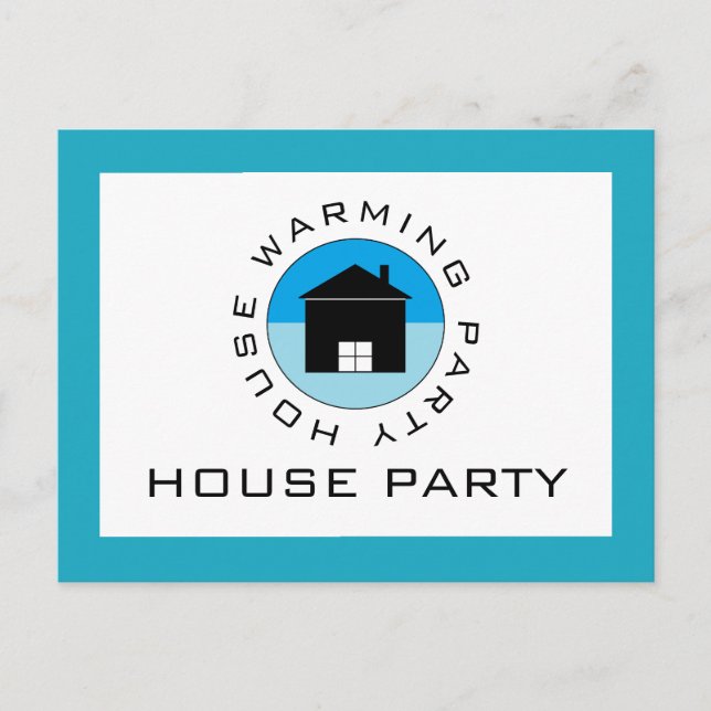 Blue House-Logo, Party Einladung für den Haushalt (Vorderseite)