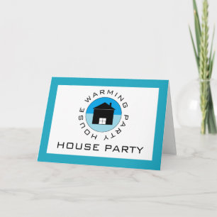 Blue House-Logo, Party Einladung für den Haushalt
