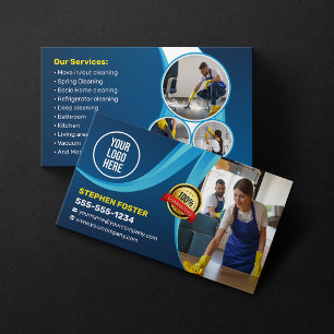 Blue House Reinigungskraft Housekeeper Janitorial  Visitenkarte