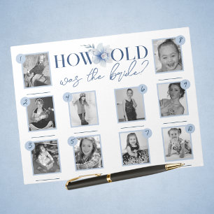 Blue How Old was Bride Foto Game Pack von 40 Notizblock