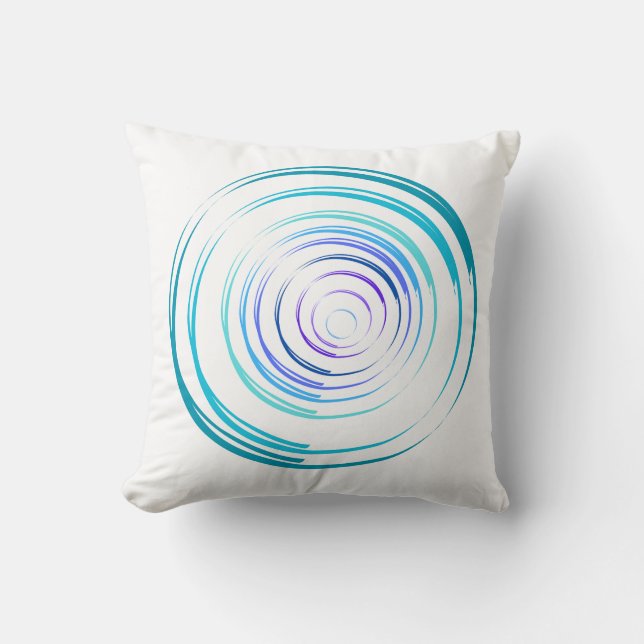 "Blue Hues Circles Decorative Pillow" Kissen (Vorderseite)
