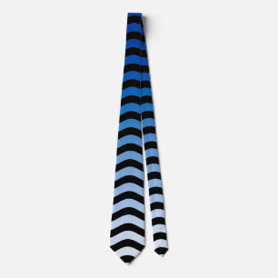 Blue Hues Wavy Stripes Krawatte