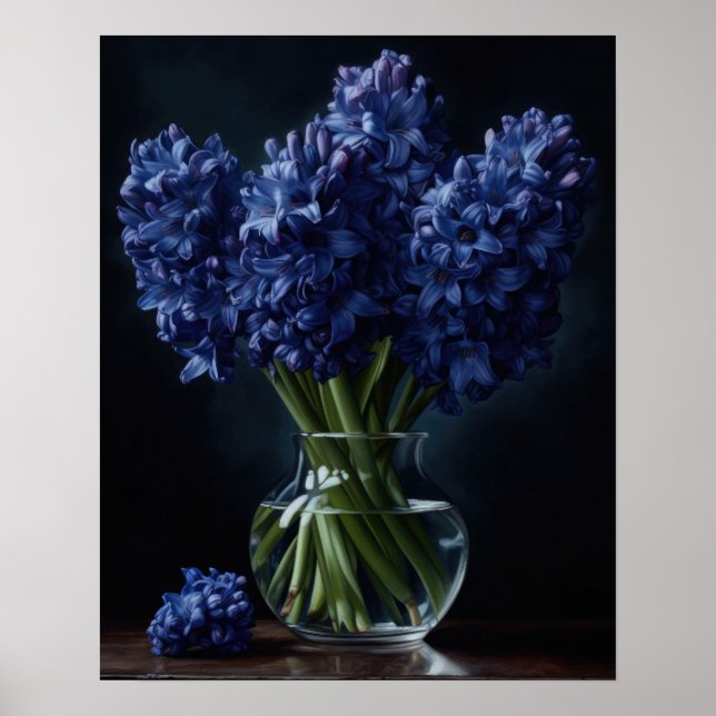 Blue Hyacinth Blume Art Print Poster (Vorne)