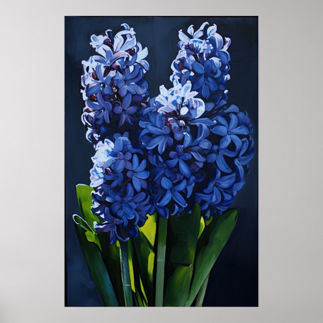 Blue Hyacinth Blume Art Print Poster (Vorne)