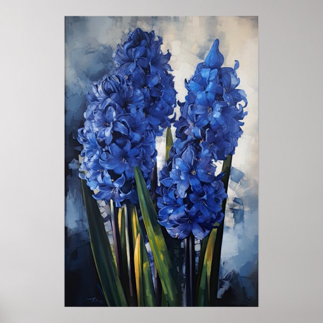 Blue Hyacinth Blume Art Print Poster (Vorne)