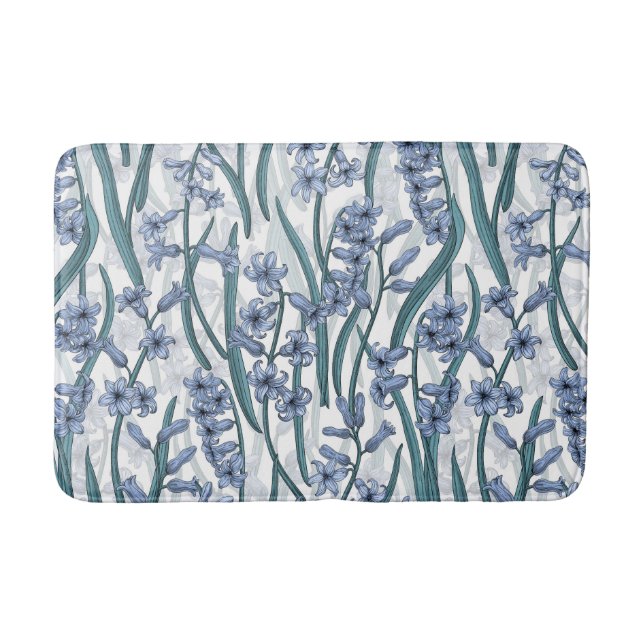 Blue Hyacinth Blume auf weiß Badematte (Vorderseite)