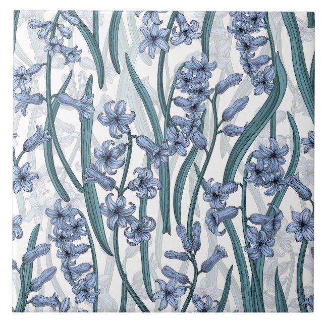 Blue Hyacinth Blume auf weiß Fliese (Vorderseite)