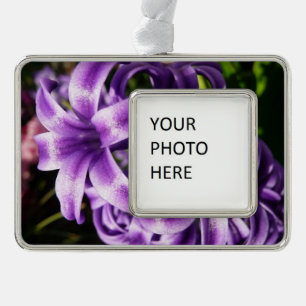 Blue Hyacinth I Spring Floral Rahmen-Ornament Silber