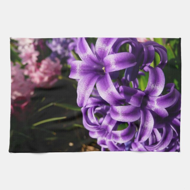 Blue Hyacinth II Spring Floral Handtuch (Horizontal)
