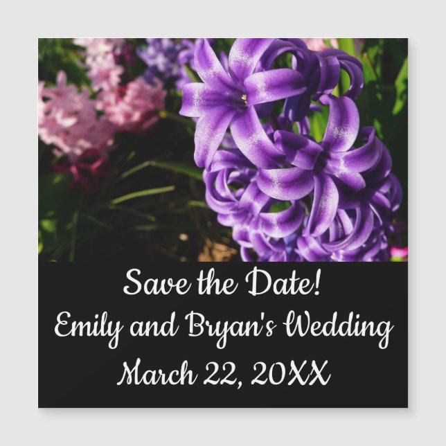 Blue Hyacinth II Spring Floral Magnetkarte (Vorderseite)