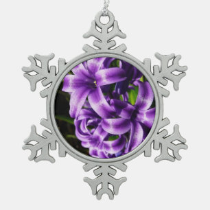 Blue Hyacinth II Spring Floral Schneeflocken Zinn-Ornament