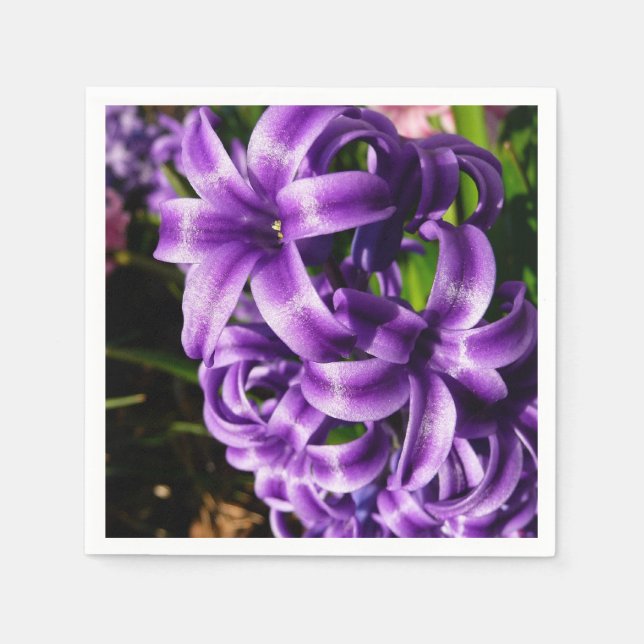 Blue Hyacinth II Spring Floral Serviette (Vorderseite)