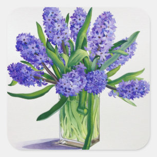 Blue Hyacinths Quadratischer Aufkleber