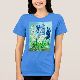Blue Hyacinths Vintag Botanische Kunst Tri-Blend Shirt