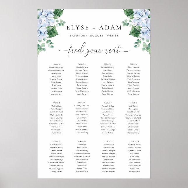 Blue Hydrangea 12 Tafelplakatposter Poster (Vorne)