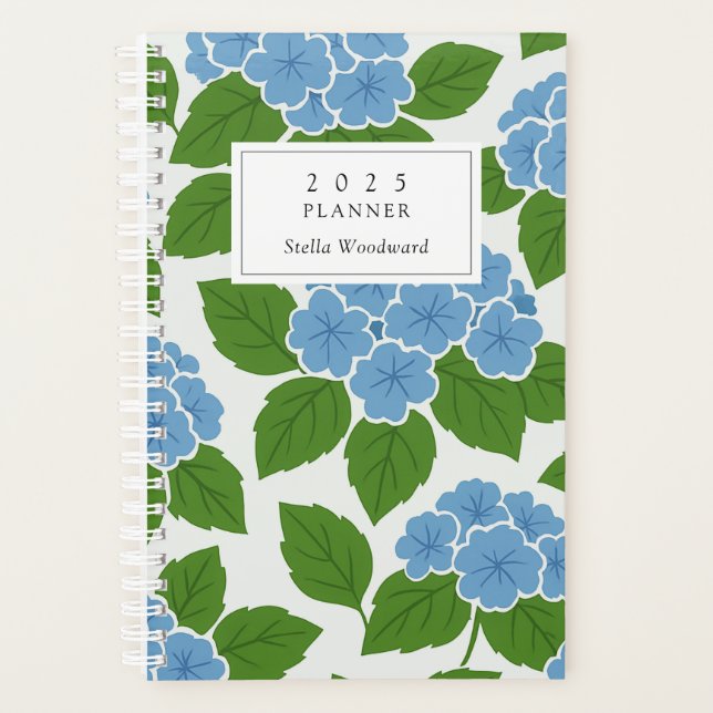 Blue Hydrangea 2025 Planer (Vorderseite)