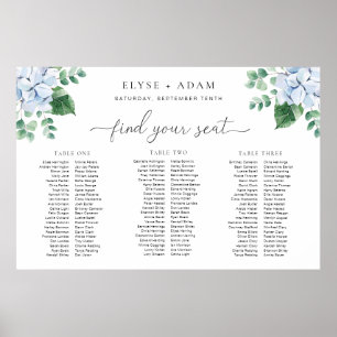Blue Hydrangea 3 Banquet Table Plan Fotolabine Poster