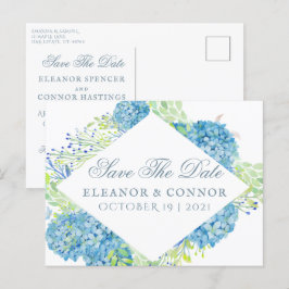 Blue Hydrangea Anspruchsvolle Hochzeit Ankündigungspostkarte