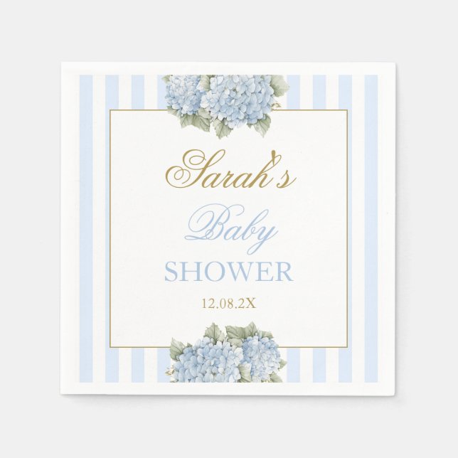 Blue Hydrangea Baby Dusche Serviette (Vorderseite)