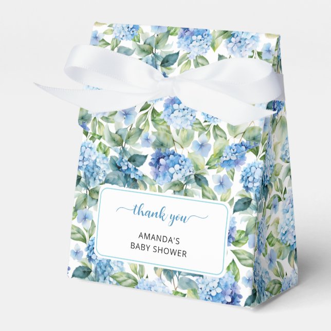 Blue Hydrangea Baby Dusche Vielen Dank Geschenkschachtel