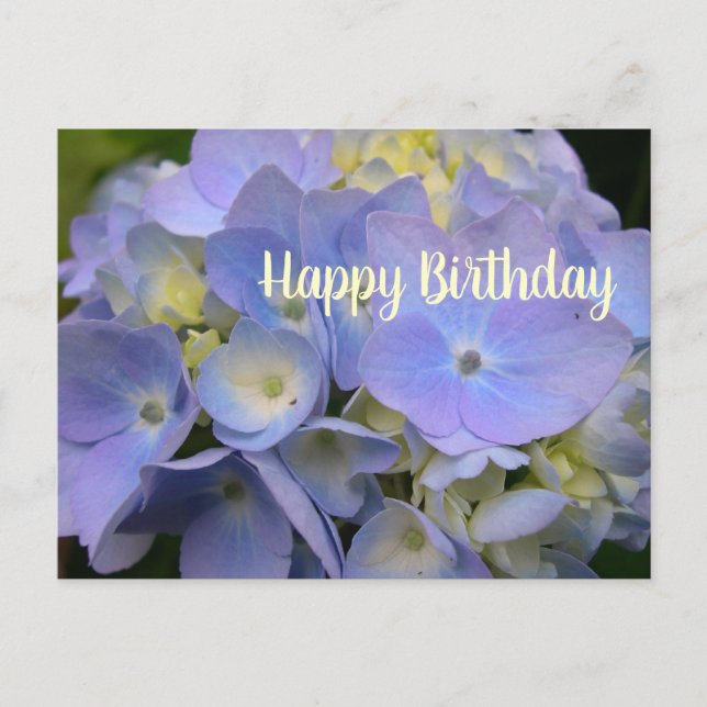 Blue Hydrangea Birthday Scripture Blank Postcard Postkarte (Vorderseite)