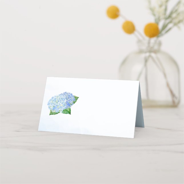 Blue Hydrangea Blank-Platzkarten Platzkarte (Vorderseite)