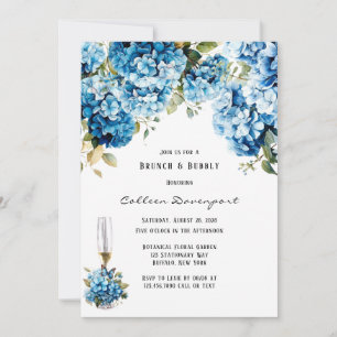Blue Hydrangea Bläschen Butterfly Brunch & Bubbly Einladung