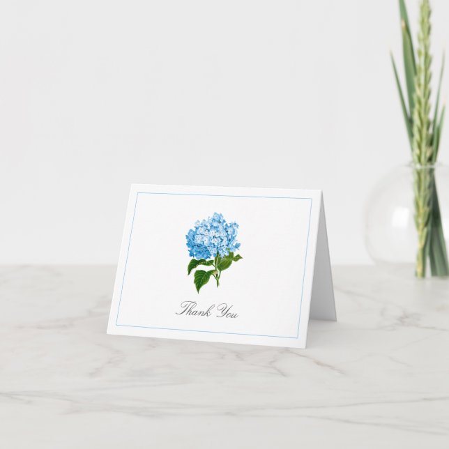 Blue Hydrangea Bloom Traditionelle Dankeskarte (Vorderseite)