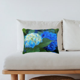 Blue Hydrangea Blooms Floral Dekokissen