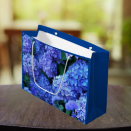 Blue Hydrangea Blooms Floral Große Geschenktüte