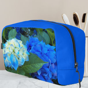 Blue Hydrangea Blooms Floral Waschbeutel