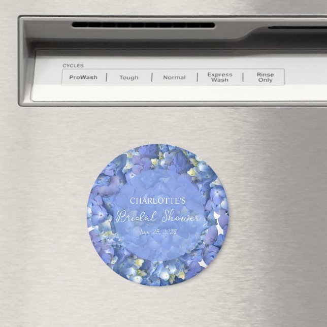 Blue Hydrangea Blooms Personalisiertes Brautparty Magnet (In Situ (Geschirrspüler))