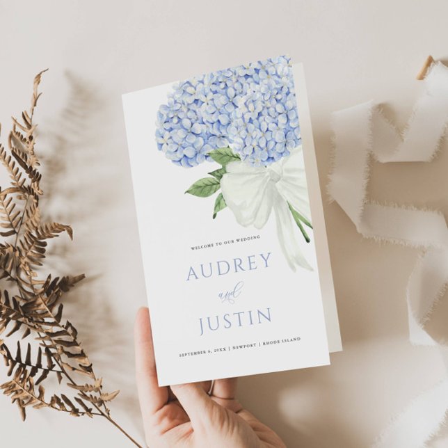 Blue Hydrangea Blooms Thick Paper Program (Von Creator hochgeladen)