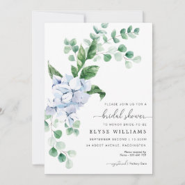 Blue Hydrangea Bloral Bridal Dusche Einladung