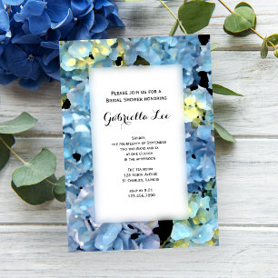 Blue Hydrangea Blossom Brautparty Einladung
