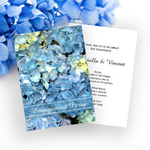 Blue Hydrangea Blossom Engagement Party Einladung