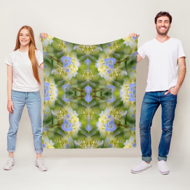 Blue Hydrangea Blume Abstrakt Fleecedecke (Beispiel)