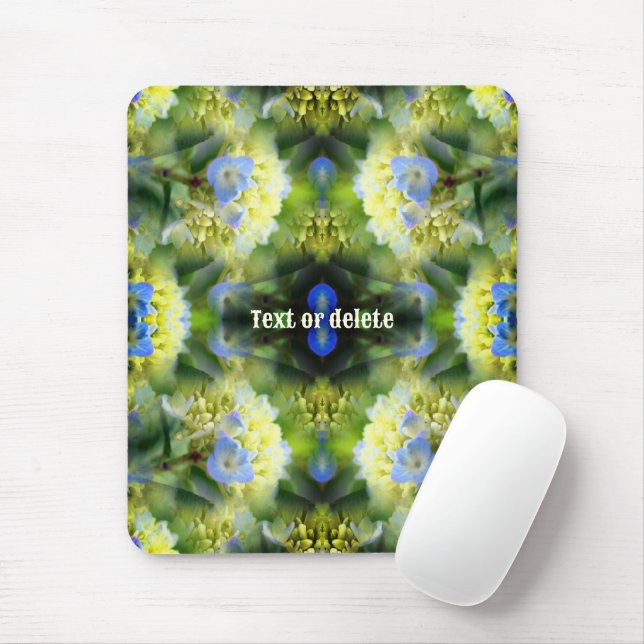Blue Hydrangea Blume Abstrakt Personalisiert Mousepad (Mit Mouse)