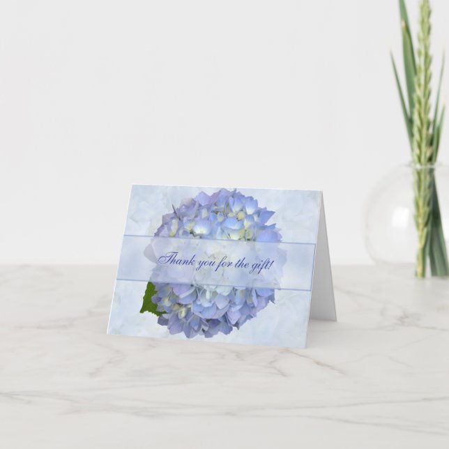 Blue Hydrangea Blume Blank Danke Gift Card (Vorderseite)