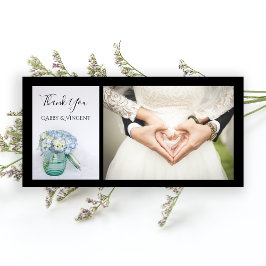 Blue Hydrangea Blume Blue Jar Wedding Vielen Dank Dankeskarte