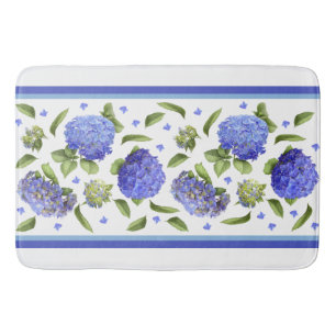Blue Hydrangea Blume Botanische Kunst Badematte
