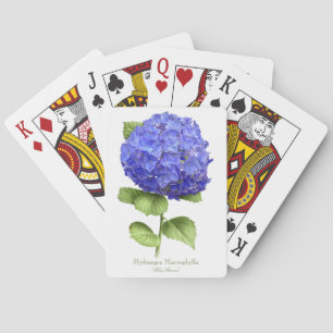 Blue Hydrangea Blume Botanische Kunst Design Spielkarten