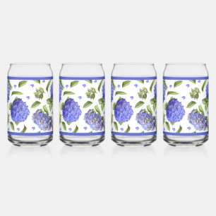 Blue Hydrangea Blume Botanische Kunst Dosenglas