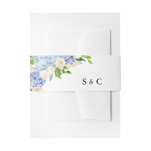 Blue Hydrangea Blume Bouquet Wedding Einladungsbanderole