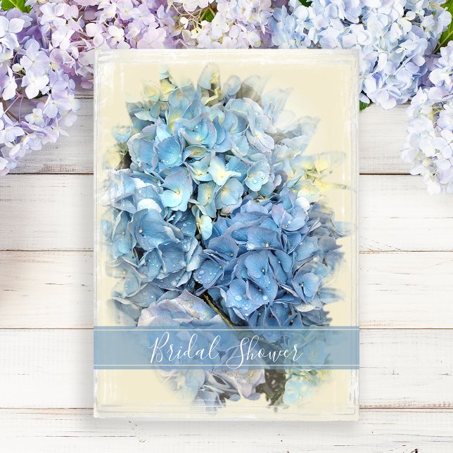 Blue Hydrangea Blume Brautparty Einladung (Von Creator hochgeladen)