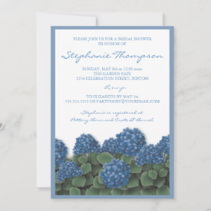 Blue Hydrangea Blume Bridal Dusche Einladung