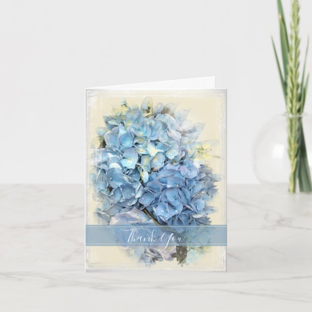 Blue Hydrangea Blume Bridesmaid Vielen Dank Dankeskarte (Vorderseite)