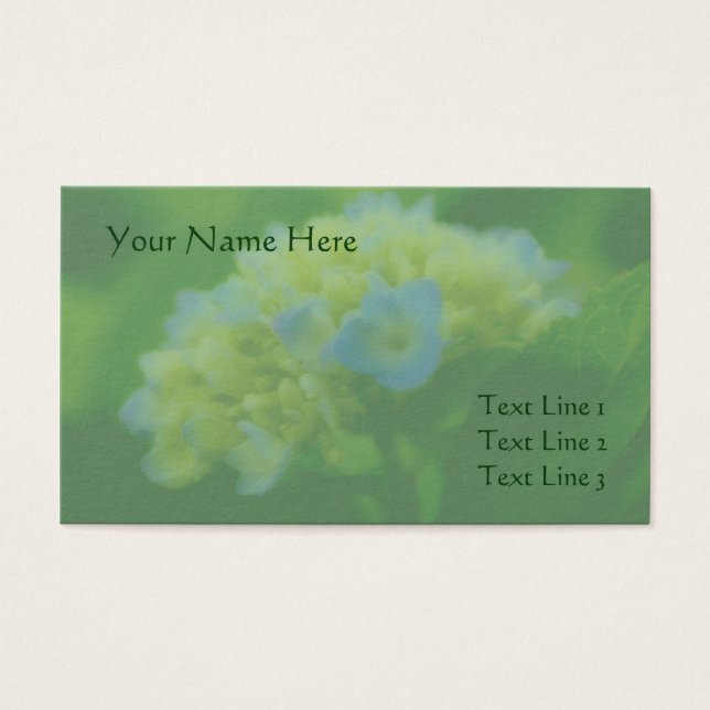 Blue Hydrangea Blume Business Card (Vorderseite)